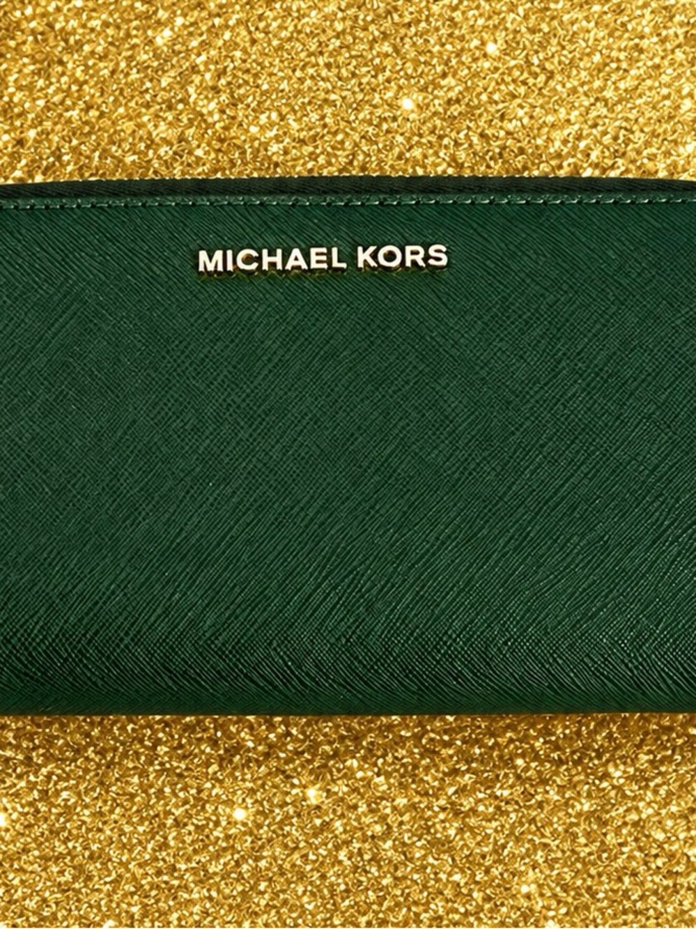 Michael Kors Green Zip Around Phone Wallet